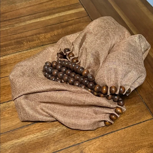 Chic Tan Beaded Handle Women's Shoulder Bag - Picture 6 of 7